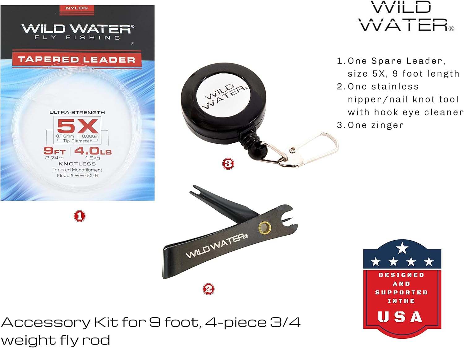 Wild Water Fly Fishing 9 Foot, 4-Piece, 3/4 Weight Fly Rod Complete Fly Fishing Rod and Reel Combo Starter Package : Sports & Outdoors