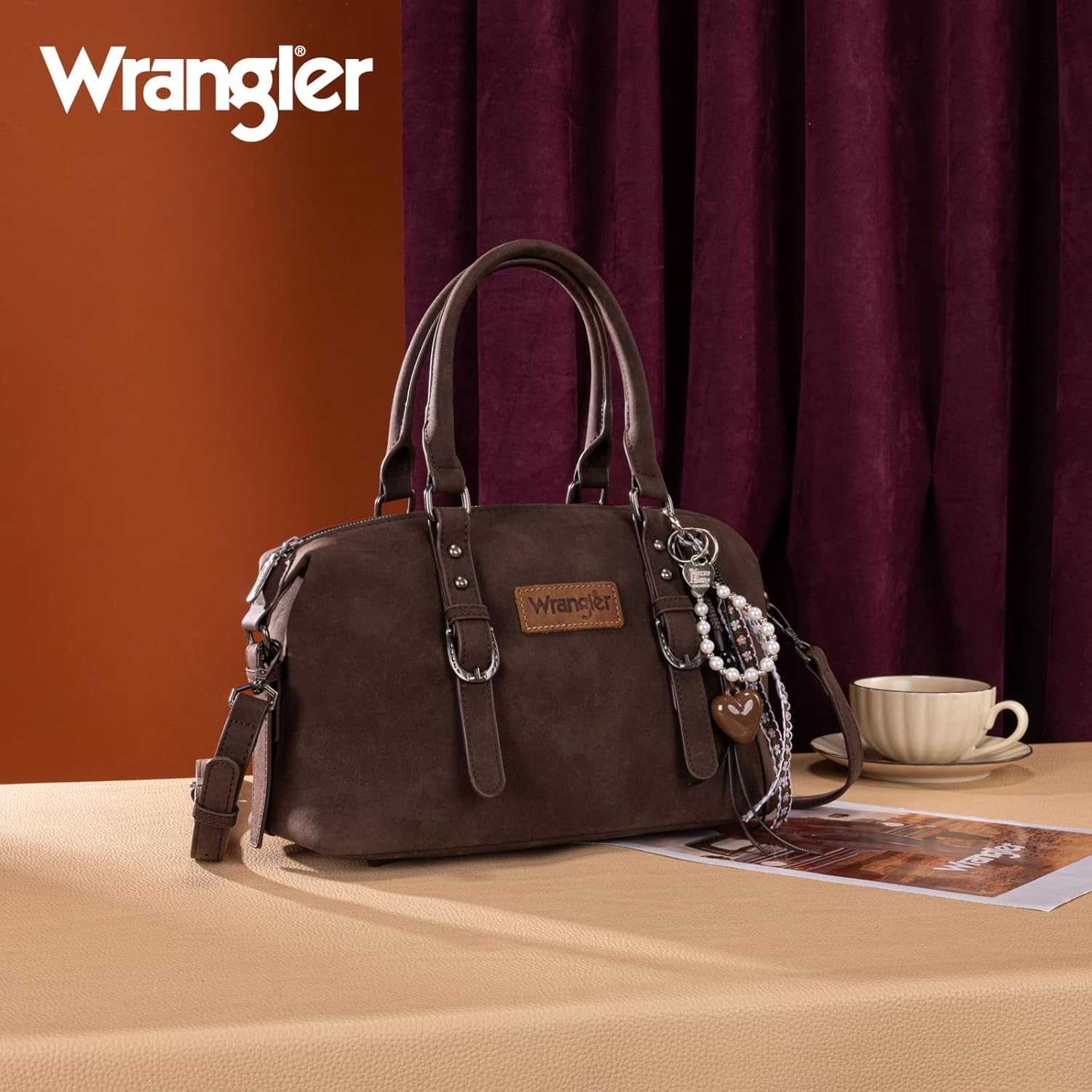 Wrangler Doctor Bag Top Handle Purse Hobo Shoulder Barrel Satchel Handbags for Women - Image 3