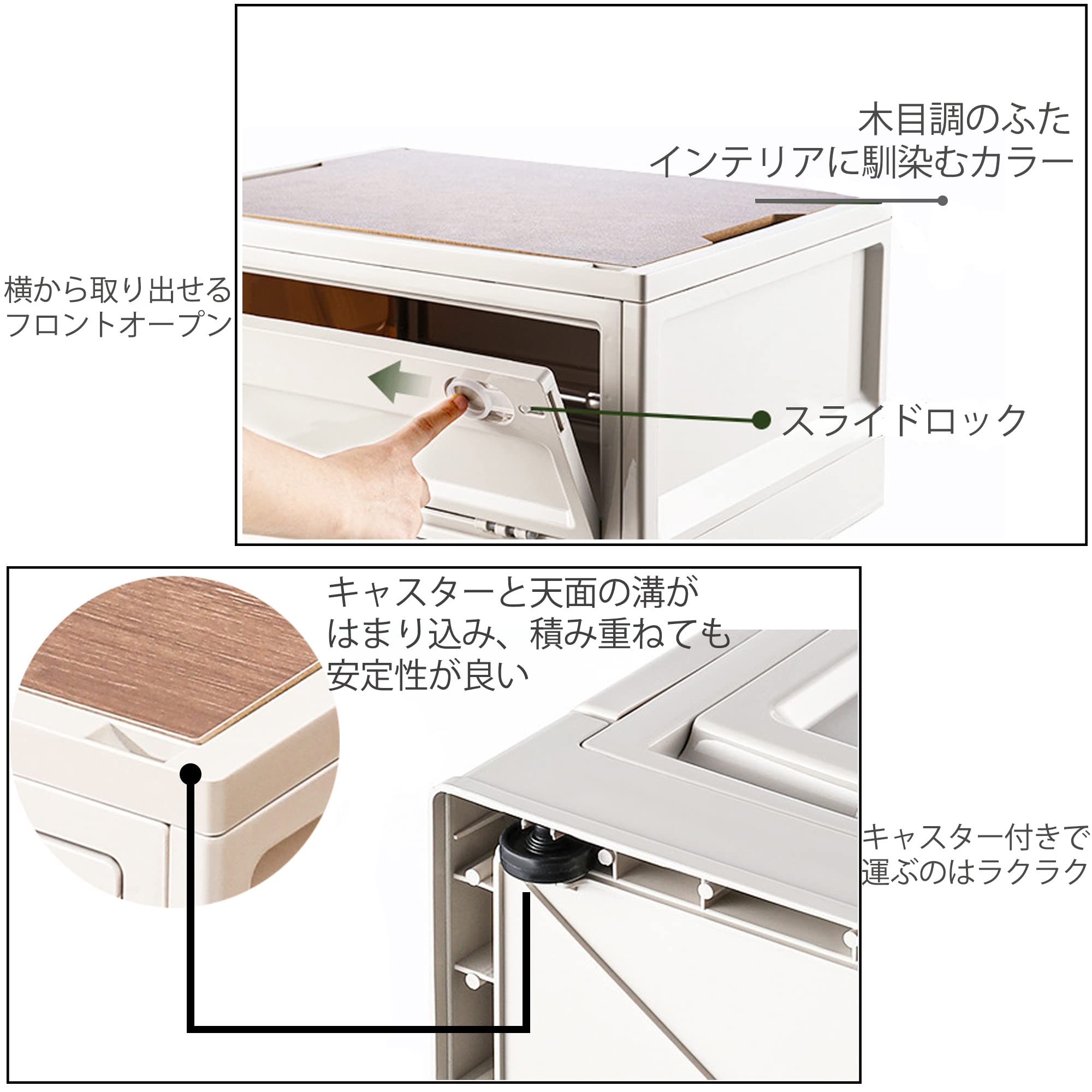 Amazon｜折りたたみコンテナボックス 横から開ける収納ボックス 蓋つき