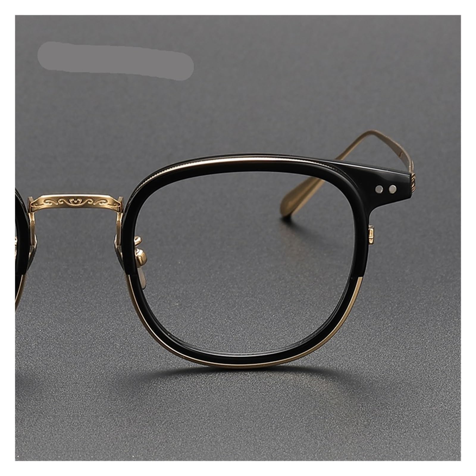 Montature for Occhiali Rotonde Occhiali in Acetato Occhiali in Titanio Uomo Donna Occhiali da Lettura Montature Senza prescrizione Occhiali Completi Vintage(Gold)