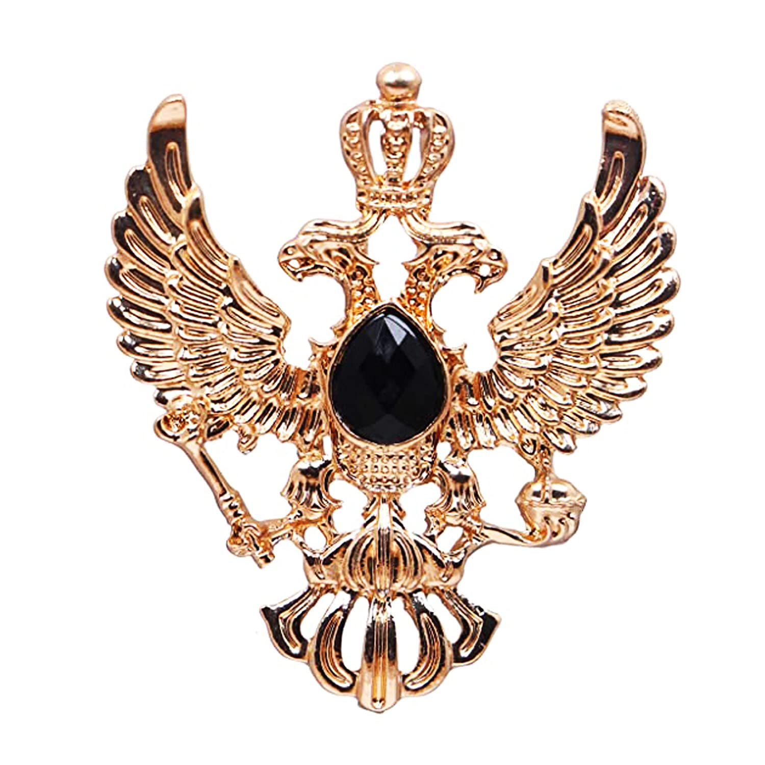 Aarohi Jewells Vintage Double-headed Gold Plated Black Crystal Eagle Retro Wings Crown Suit Brooch Pin for Men & Boys ABRO10-007 (B095M915JL) Amazon Price History, Amazon Price Tracker
