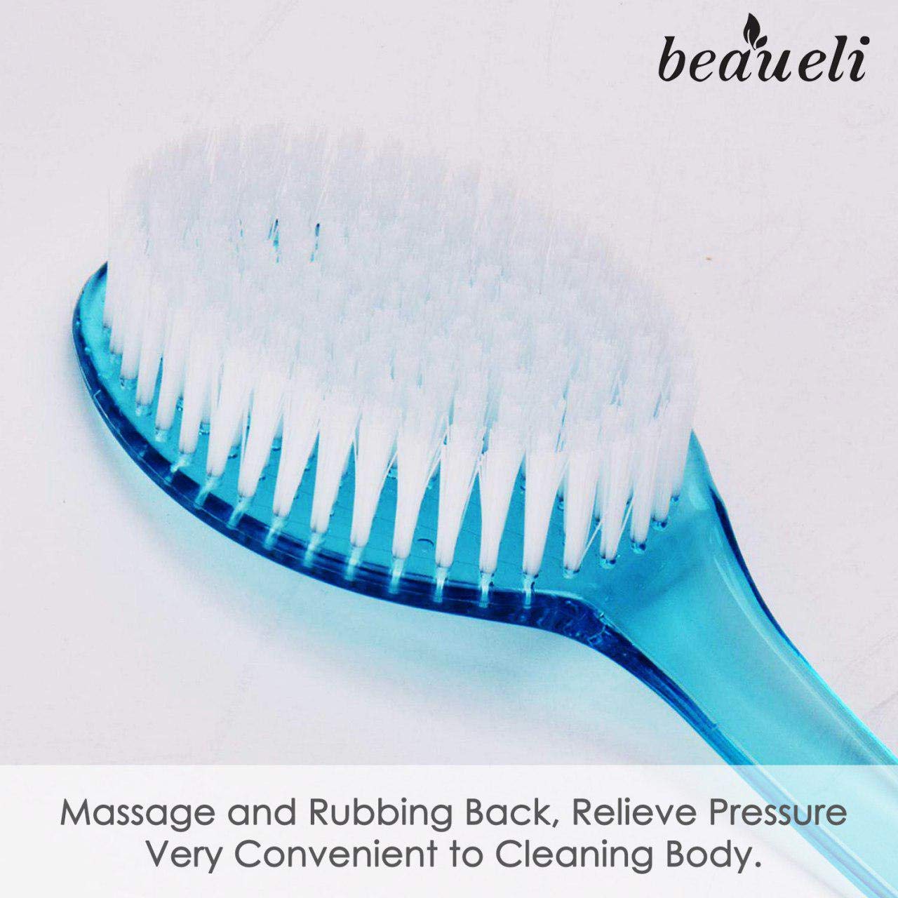 Beaueli Bath Body Brush With Long Handle for Exfoliating Back Scrubber for Shower Cellulite Massager Exfoliation Dry or Wet Skin Brush Improve Lymphatic Stimulate Blood Circulation Detox : Beauty & Personal Care