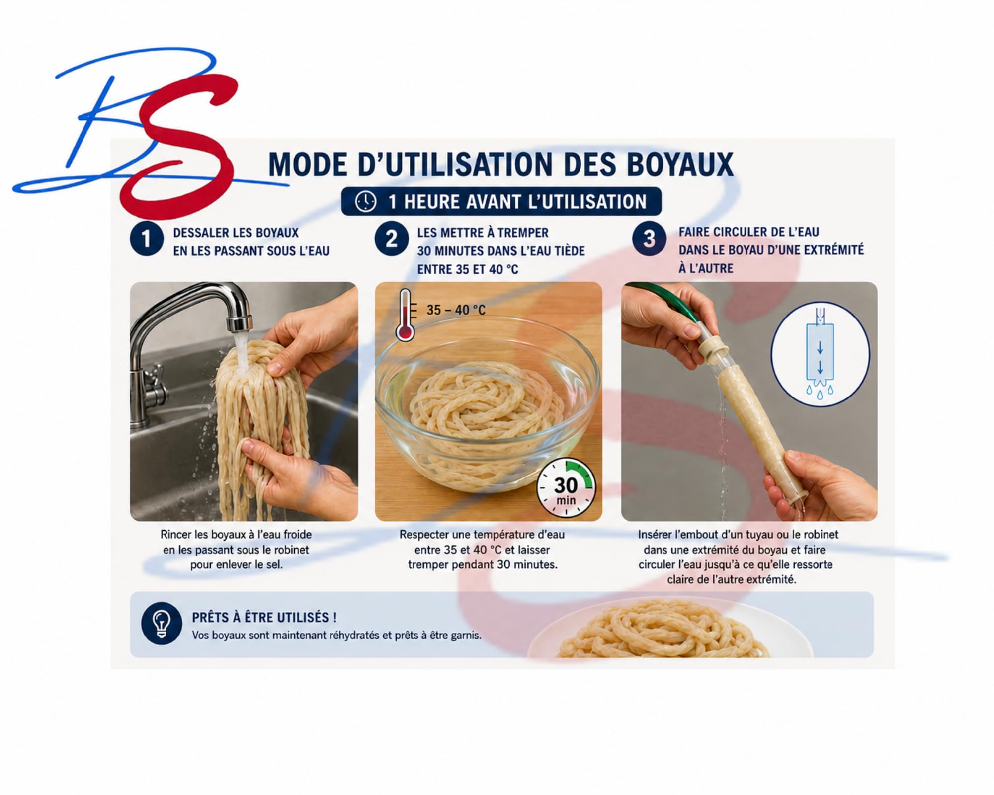 BOYAUX NATUREL DE MOUTON CALIBRE 22/24 25M POUR SAUCISSE,MERGUEZ, CHARCUTERIE MAISON,