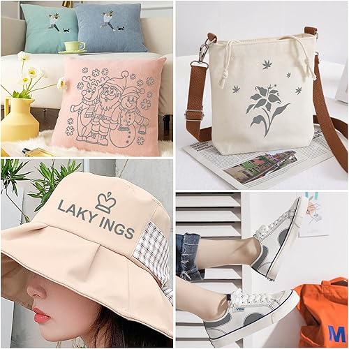 Miniatura 7 de Flasoo Rollo de vinilo de transferencia de calor plateado  Rollo de vinilo HTV plateado de 12 pulgadas x 24 pies para camisas, vinilo para planchar