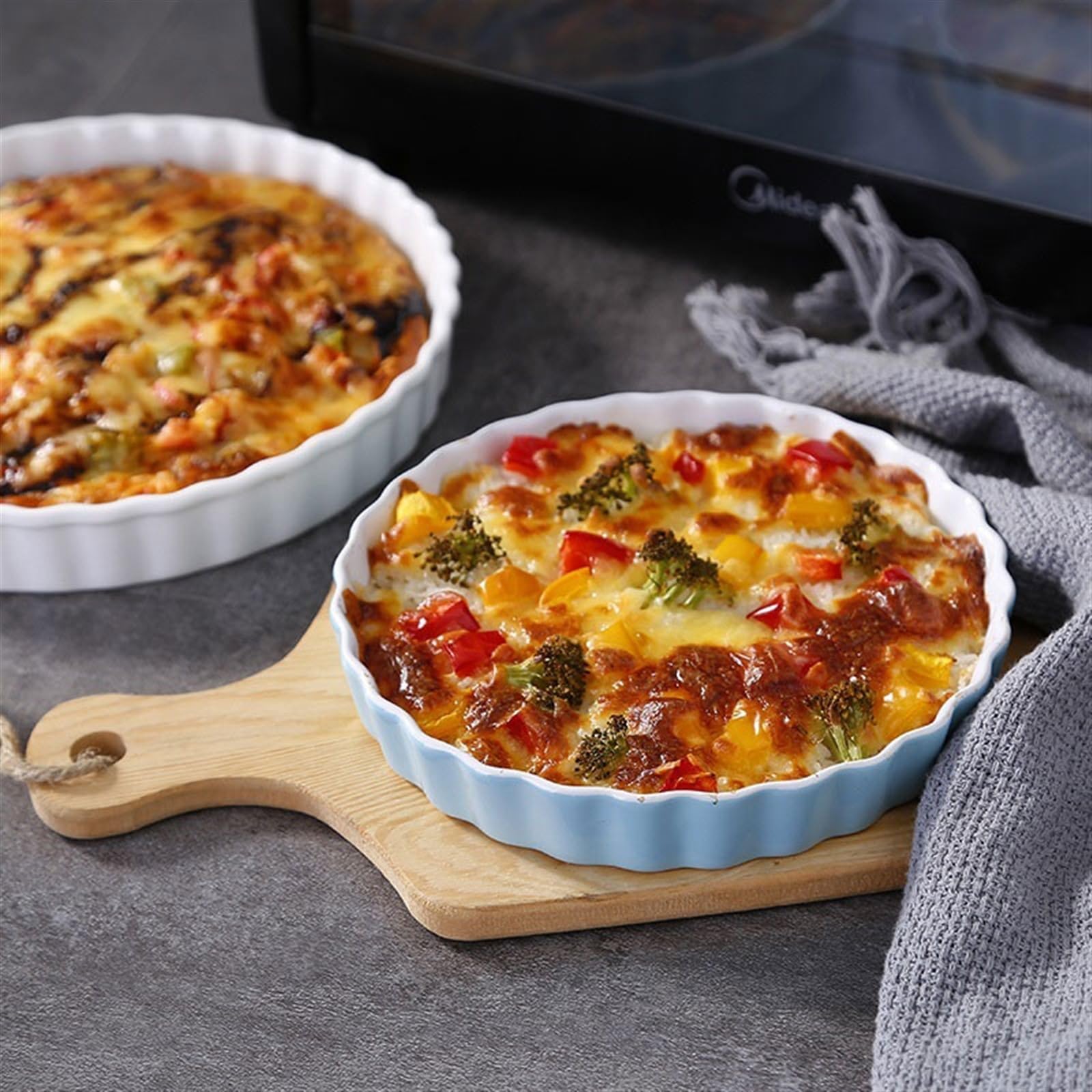 Fontanny Piekarnik do pieczenia pizza, ceramiczny piekarnik domowy, kuchenka mikrofalowa, specjalne naczynie, forma do pieczenia ciast, płyta ryżowa i ser odporny na wysokie temperatury Fontanna