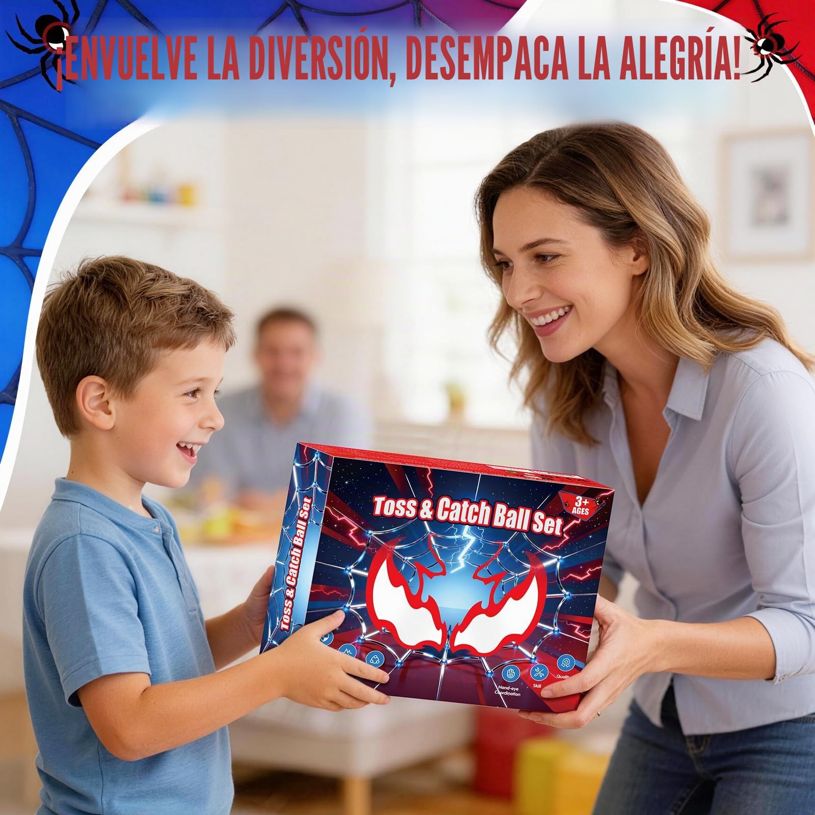 HaoVrisn Juguetes niños de Lanzar y Atrapar, Juegos Exterior Niños con Pelotas Autoadhesivas, Ideal Juegos para Piscina y Juguete de Playa, Perfecto Regalo Niño 3-12 Años