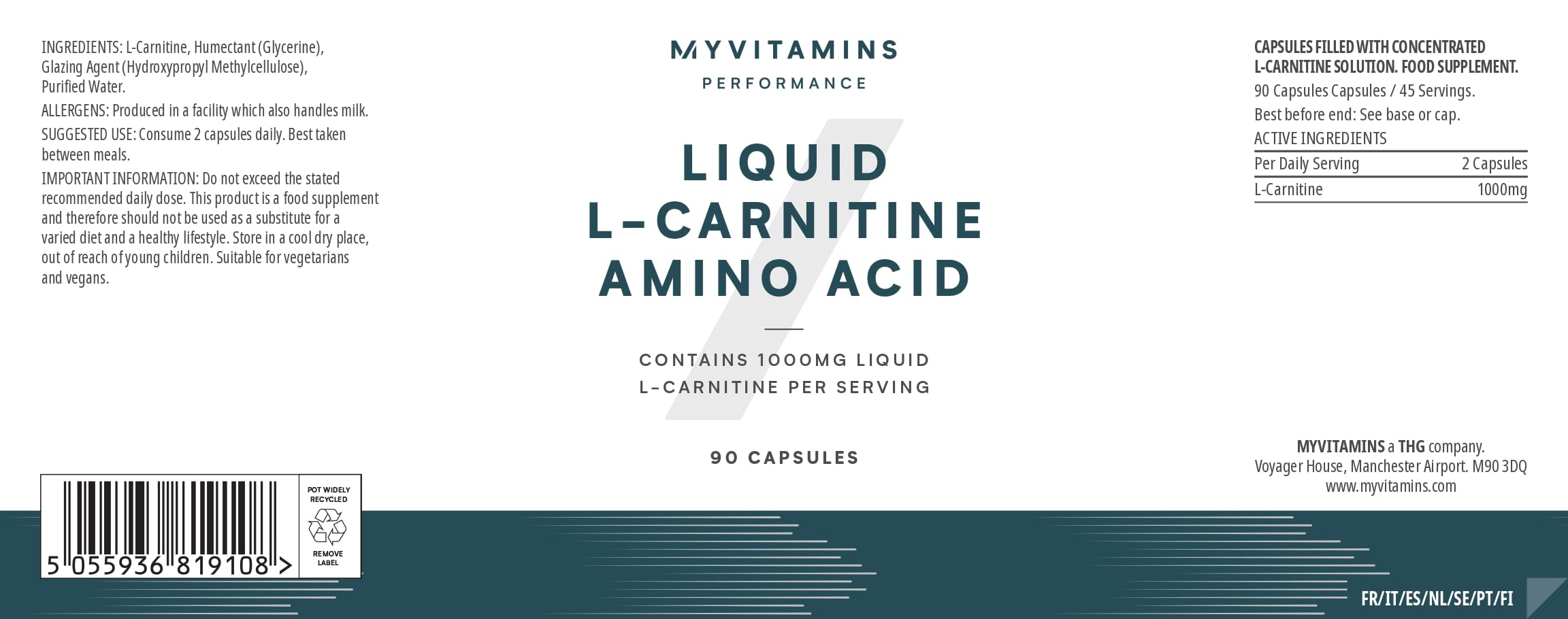 myprotein l carnitine 90 tablets L-Carnitine Liquid Capsule Amino Acid (90 or 270 liquid capsules) Myprotein Liquid LCarnitine Capsules
