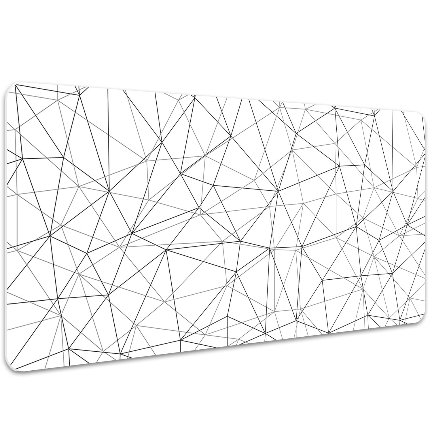 Sottomano per Tastiera 100x50 cm Impermeabile in Vinile PVC Protezione e Decorazione Facile da Pulire Superficie Protettiva per Ufficio e Casa Antiscivolo - Linee geometriche
