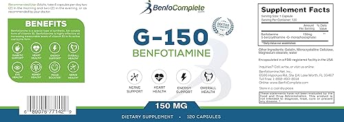 Miniatura 2 de Benfotiamine 150Mg 120 cápsulas de gelatina por botella - Paquete de 3 botellas