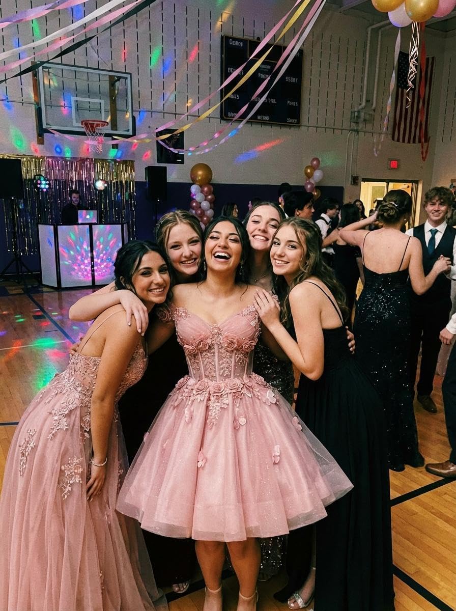 3D Butterfly Homecoming Dresses for Teens Sparkly Short Tulle Prom Dress Off Shoulder Lace DAMA Dress for Quinceanera - Image 2