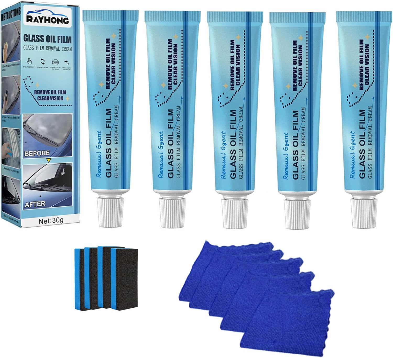 Car Glass Oil Film Cleaner Glass Oil Film Removing Paste Universal