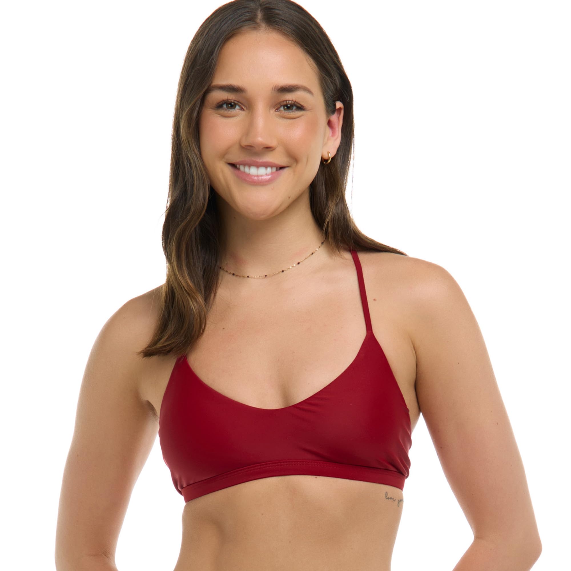 Body Glove Ruth Fixed Triangle Bikini Top Swimsuit with Adjustable Tie Back Detail Parte Superiore Donna