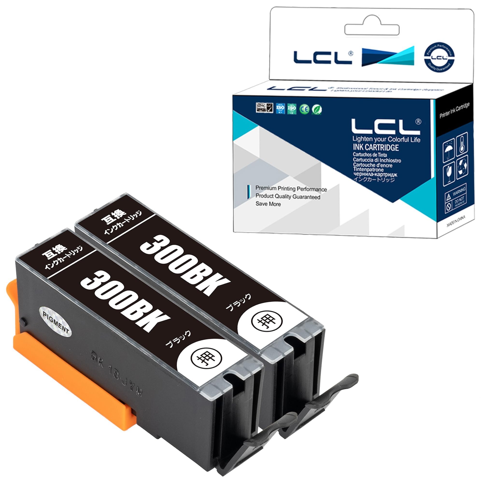 Amazon.co.jp: LCL BCI-300 互換 顔料ブラック PGBK 2本セット
