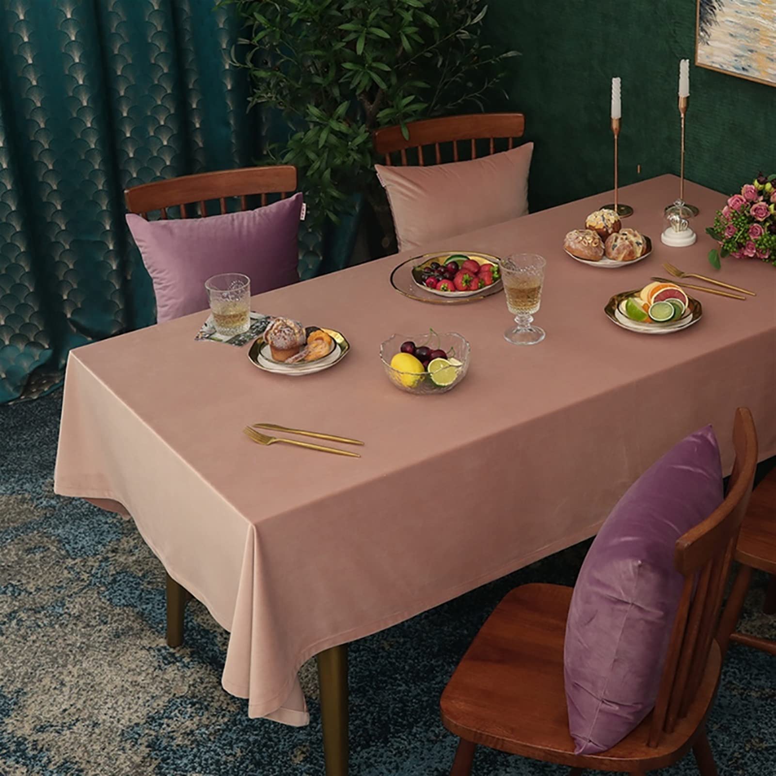 Nappe rectangulaire antitache en coton 140x200 cm - Protégez votre table de cuisine