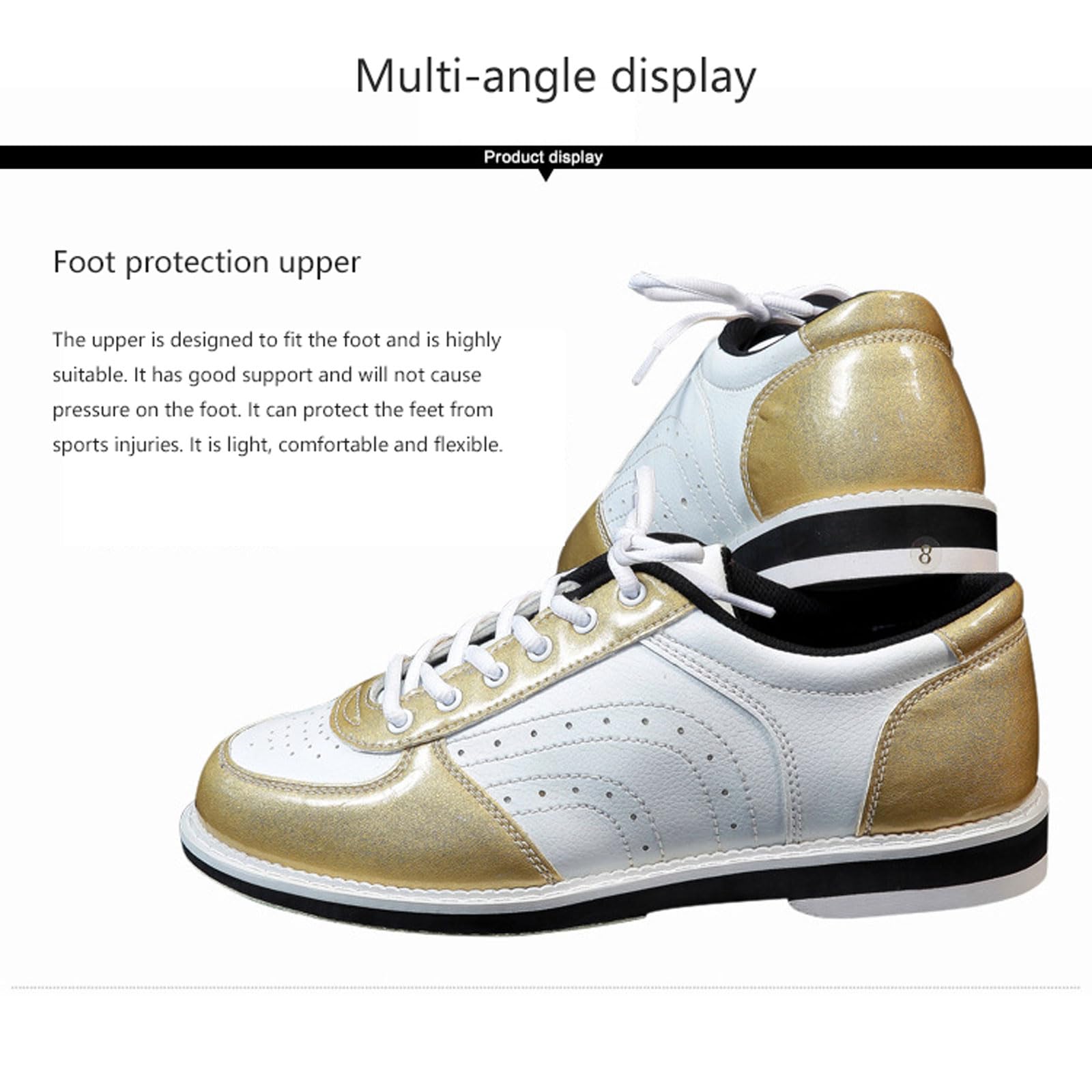 Chaussures de bowling pour homme et femme,Chaussures de bowling Pro Bowl,Unisexe Chaussures de Bowling,Respirant Léger Bowling Gym Sneakers,Chaussures de Sport Non-Slip,pour homme,femme et adulte