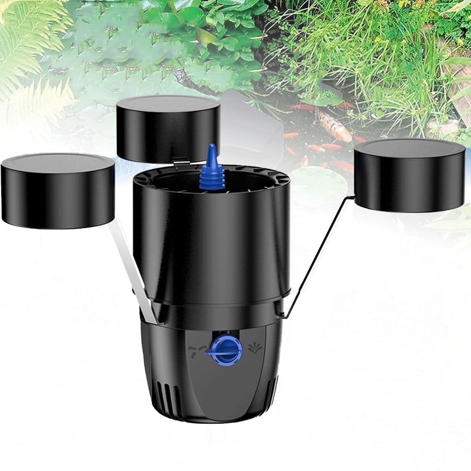 Schiumatoio Galleggiante da 45W,Schiumatoio Galleggiante for Fontana da Stagno con 3 Modelli di Spruzzo, Aspiratori for Stagno da Giardino, Filtro purificatore for Piante Acquatiche