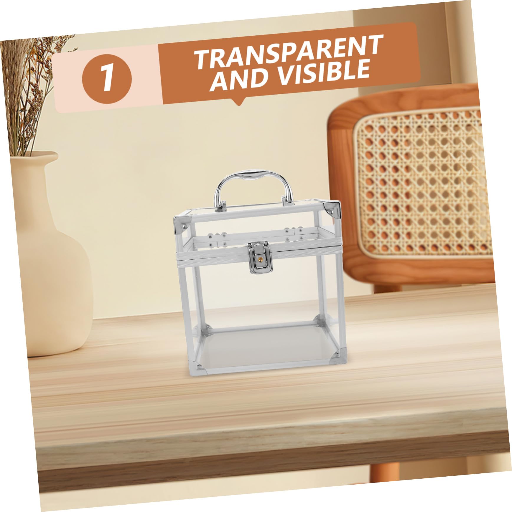 Cabilock Scatola Porta Dischi Contenitore Organizer in Acrilico in Vinile con Maniglia Grande Capacità per Album e Copertine per Studio e Camera