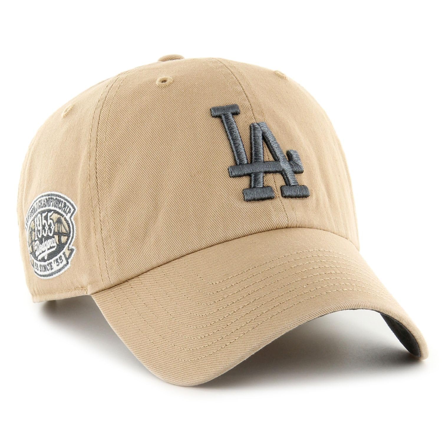 Unisex Khaki 47 Brand Strapback Cap - Cooperstown Los Angeles Dodgers