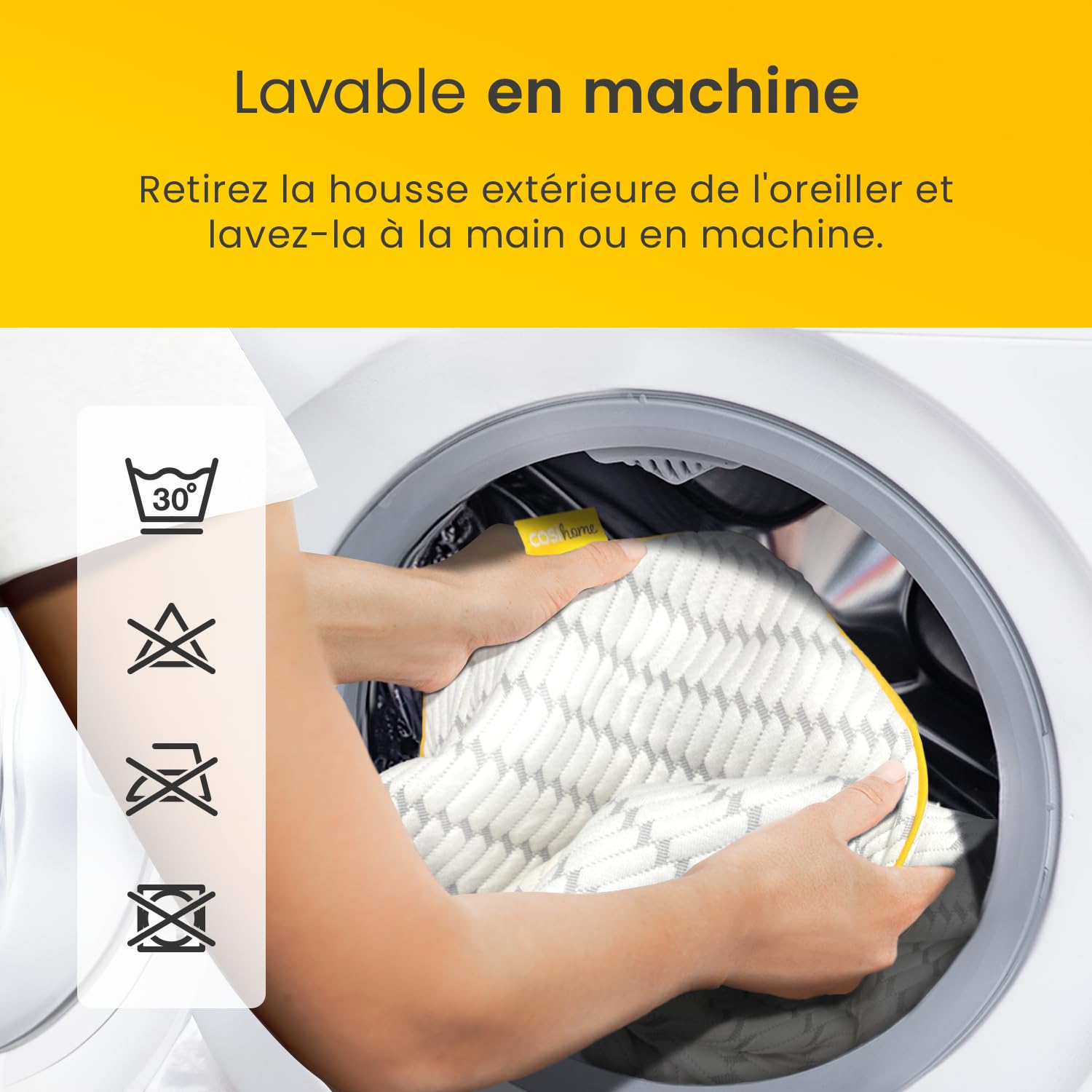 Cosi Home Lot de 2 Oreillers à mémoire de Forme 71x45 cm - Coussin Respirant Blanc avec Housse en Bambou, Hauteur Réglable, Lavable en Machine, pour Dormir sur Le Dos, Le côté ou Le Ventre
