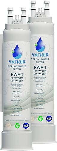 FPPWFU01 Filtro de agua de repuesto, Compatible con Electrolux EPPWFU01 PureAdvantage PWF-1, Frigidaire FPPWFU01 PurePour PWF-1, 2 unidades