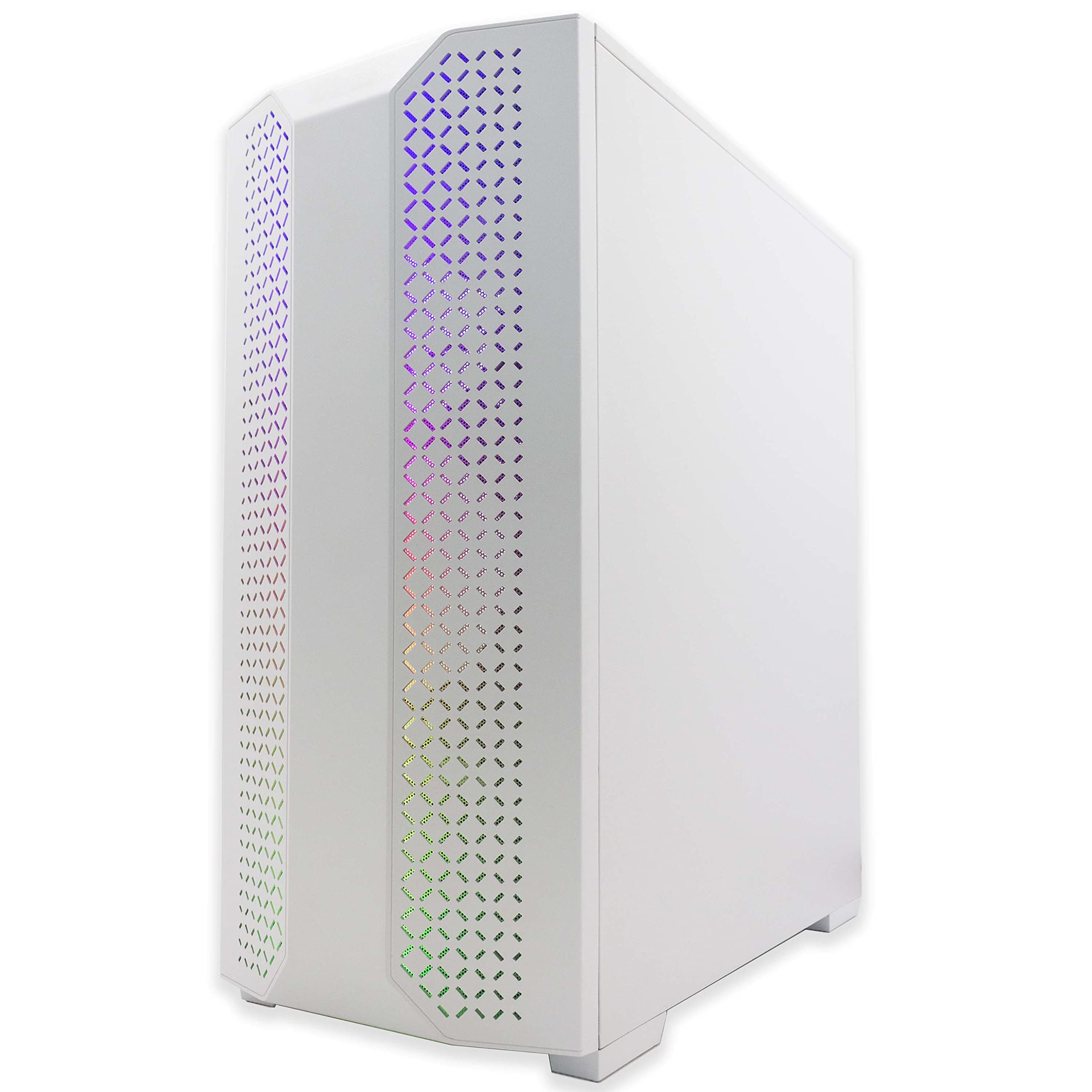 Simpletek Caja RGB Cabinet Gaming Gaming ATX Micro Mini Blanco White USB 3.0 Audio HD LED Rainbow strip Ventilador PC Fijo Montado