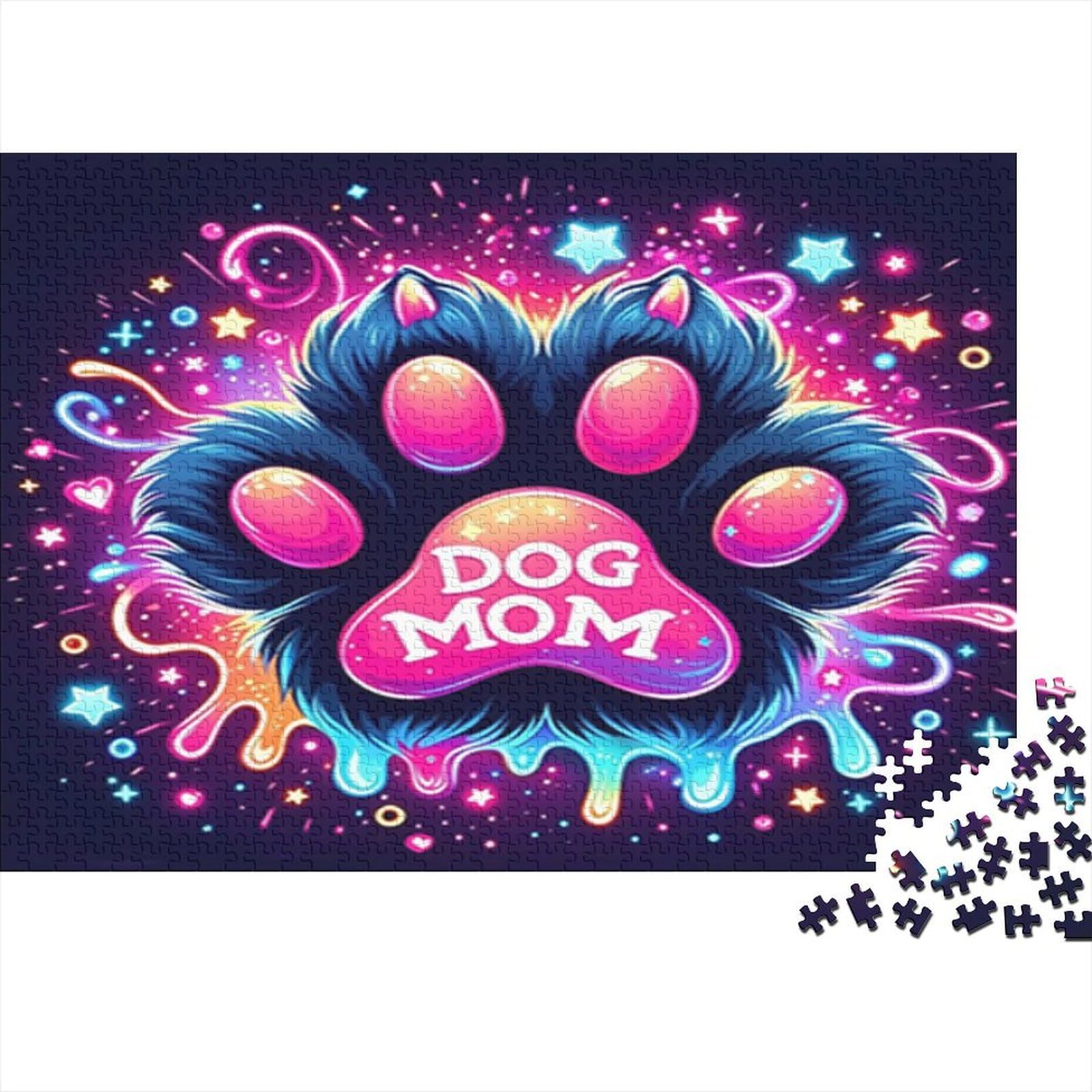 1000pcs Mini Puzzle for Family Paw Star Neon Present