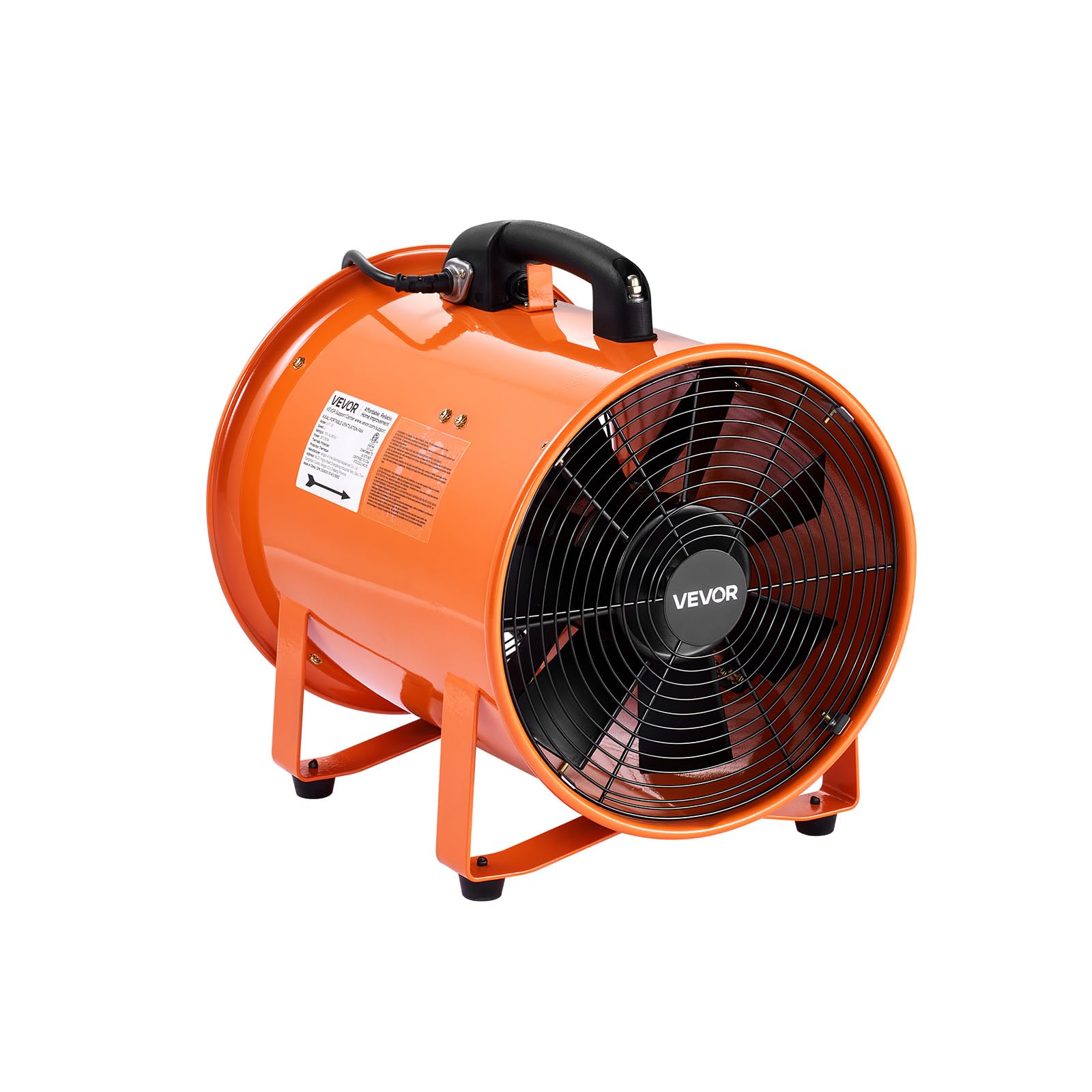 VEVOR Ventilateur d'Extraction 365 W Extracteur d'Air Conduit Industriel 304,8 mm Tuyau Extraction 10 m Volume d'Air 4373 m3/h Ventilateur Évacuation 2 Engrenages pour Extraire Poussière Fumée Maison