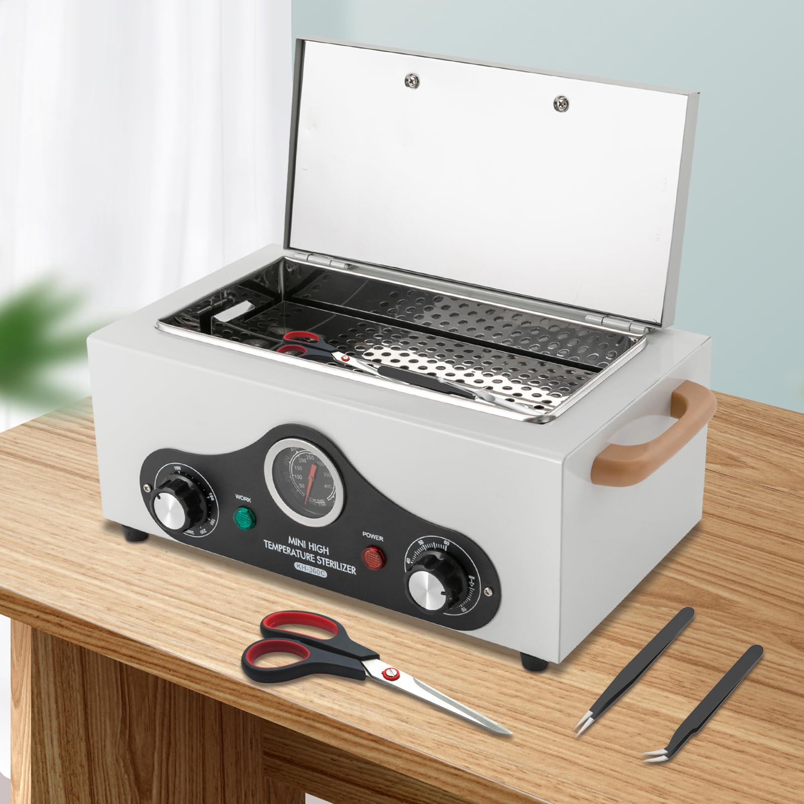Sterylizator antywirusowy 300 W, wysoka temperatura, 2,5 l, sterylizator gorącego powietrza, szafka do dezynfekcji 60-220℃, z timerem, autoklaw, szafka na instrumenty, kosmetyki