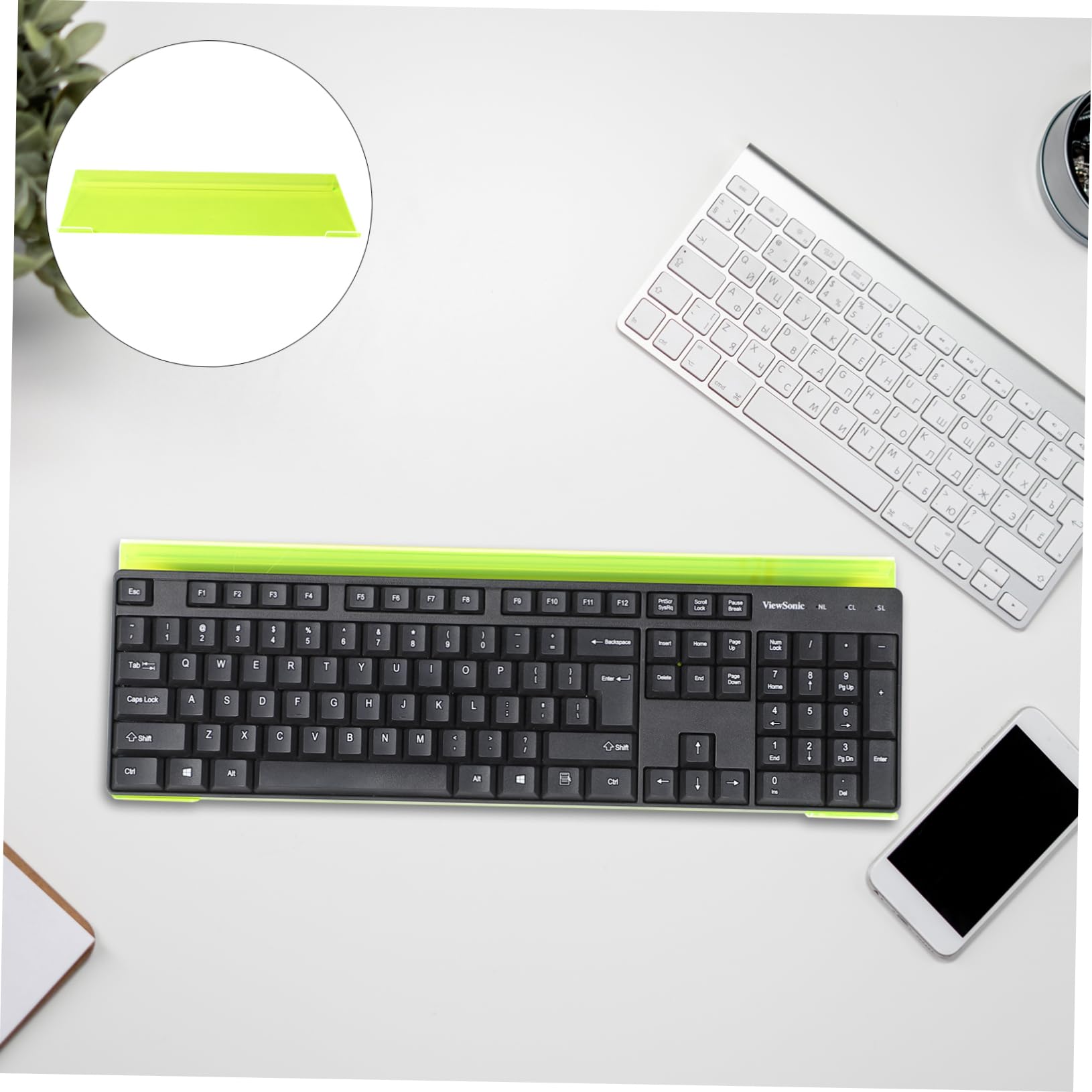 jojofuny Acrylic Keyboard Riser Tilted Stand for Computer Desk Ergonomic Design with Slip Strips Fits Standard Keyboards for Reducing Neck and Shoulder