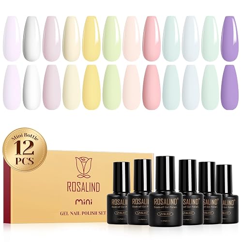 ROSALIND 12 Colors Pastel Gel Polish Nail Polish