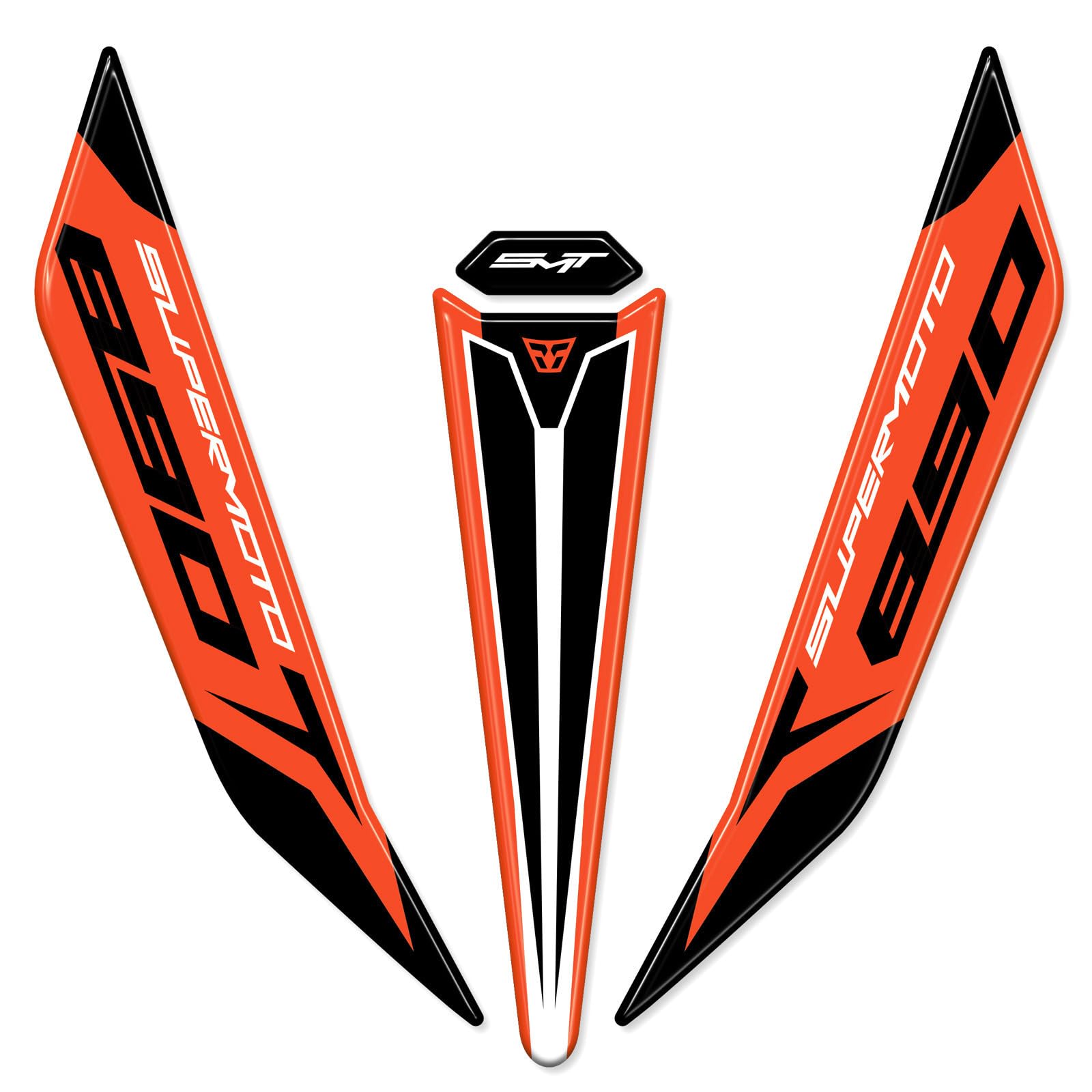 Adesivi Serbatoio Moto KIT Adesivi 3D Protezione Paraserbatoio Per KTM DUKE 890 R - Resina Poliuretanica, Made In Italy, Arancione Adesivi Italiani Per Moto - 6
