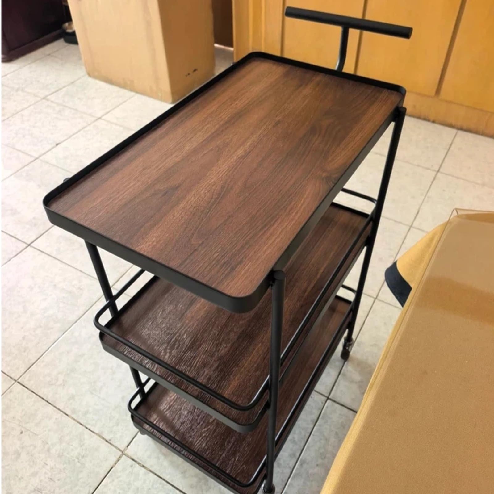 Magazzinaggio Carrello mobile for il servizio di bevande a 3 livelli for la consegna cibo for hotel portaoggetti(Bianco)