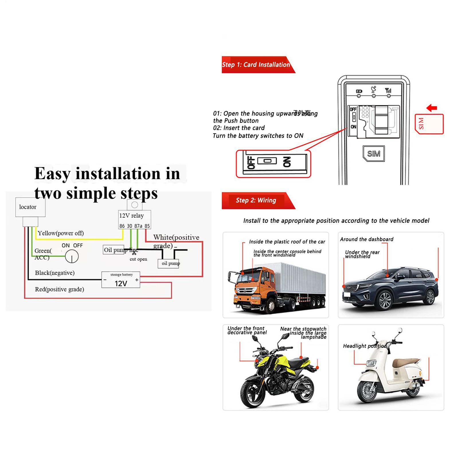 Localizzatore Auto Tracker Antifurto Impermeabile Localizzatore GPS Per