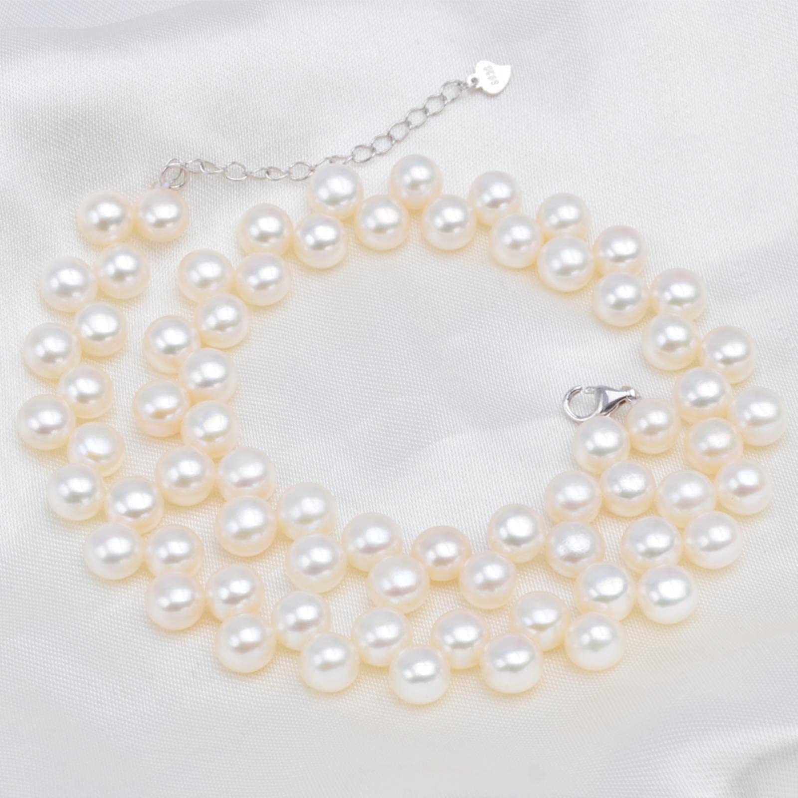 LOKILOKI Collane Girocolli Fatte A Mano con Perle d'Acqua Dolce Reali 925 Chiusura in Argento Sterling Gioielli Bohémien per Le Donne