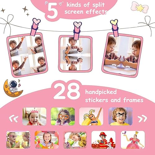 Miniatura 3 de Cámara selfie para niños, regalos de cumpleaños de Navidad para niños de 3 a 9 años, cámaras de video digitales HD para niños pequeños, juguete