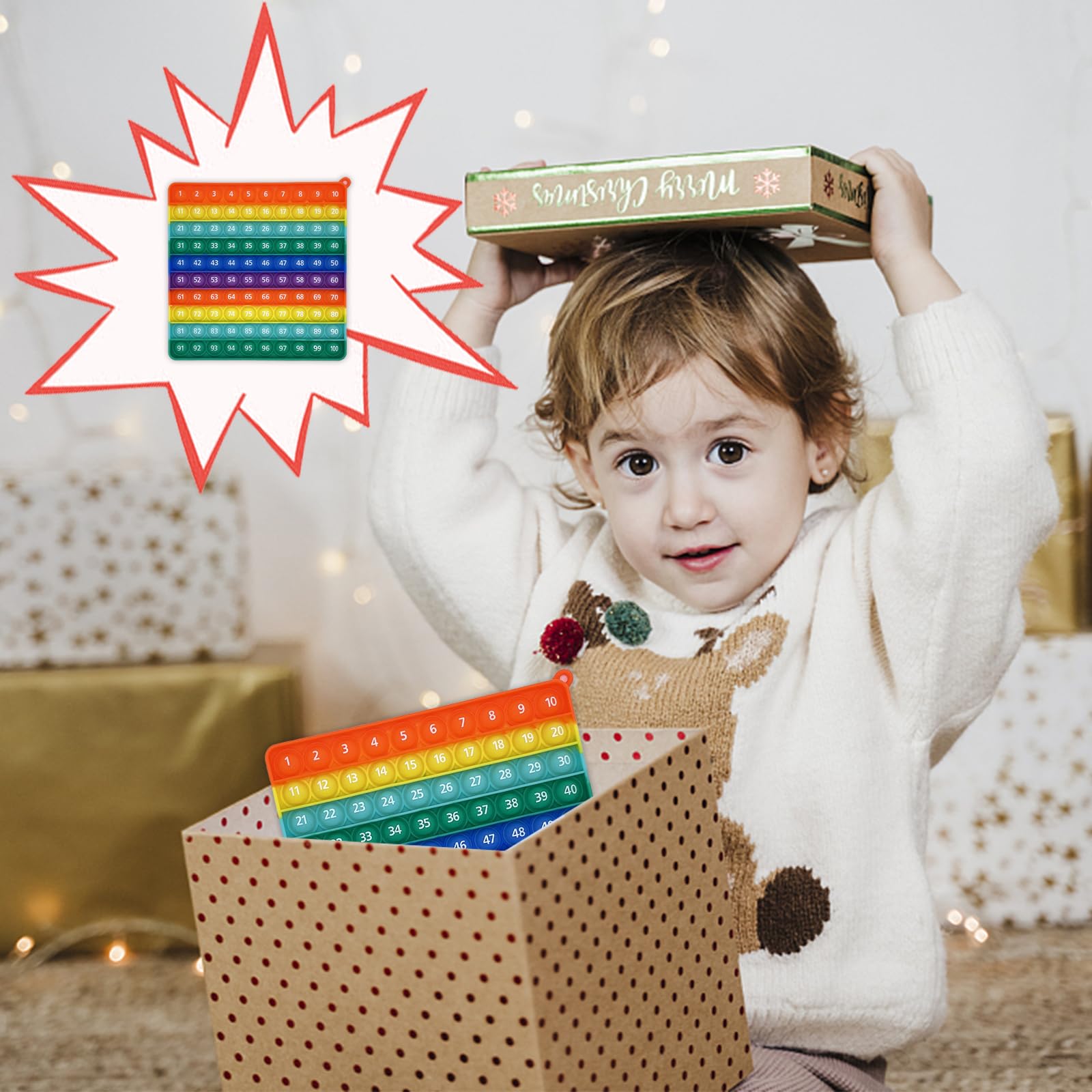 Steemjoey Pop Fidget Toys, Push Bubble Poppers Silicone de Première | Qualité Couleur Arc en Ciel Jouet, Educatifs Maths Manette Jouet Anti-anxiété pour Enfant et Adulte [Au hasard