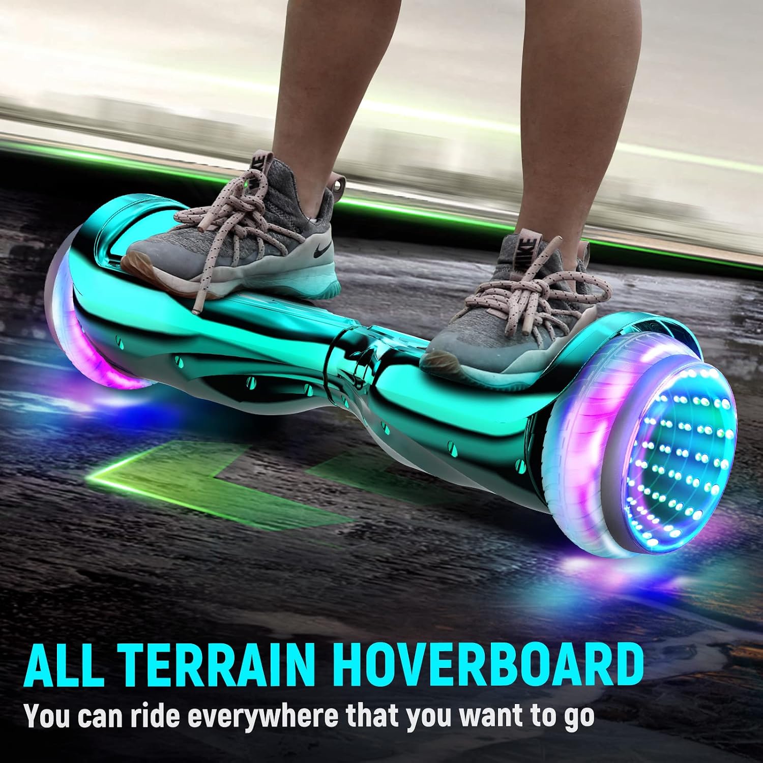 SISIGAD Hoverboard, 6.5" Flash Wheel Self Balancing Scooter with LED Lights& Bluetooth Speaker, Music Hoverboard