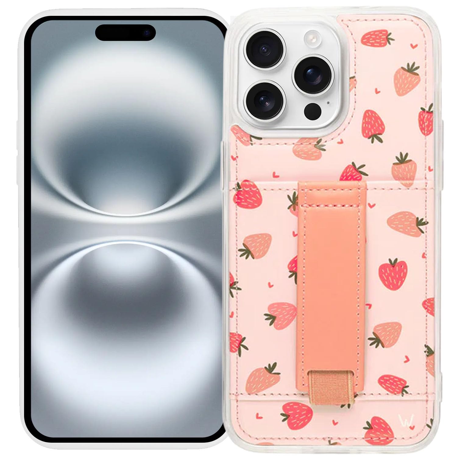 Walli Cases for iPhone 16 Pro Max Case Aesthetic Wallet Phone Case Card Holder, Securely Holds up to 2 Cards - Cute, Trendy Phone Cover for Women,