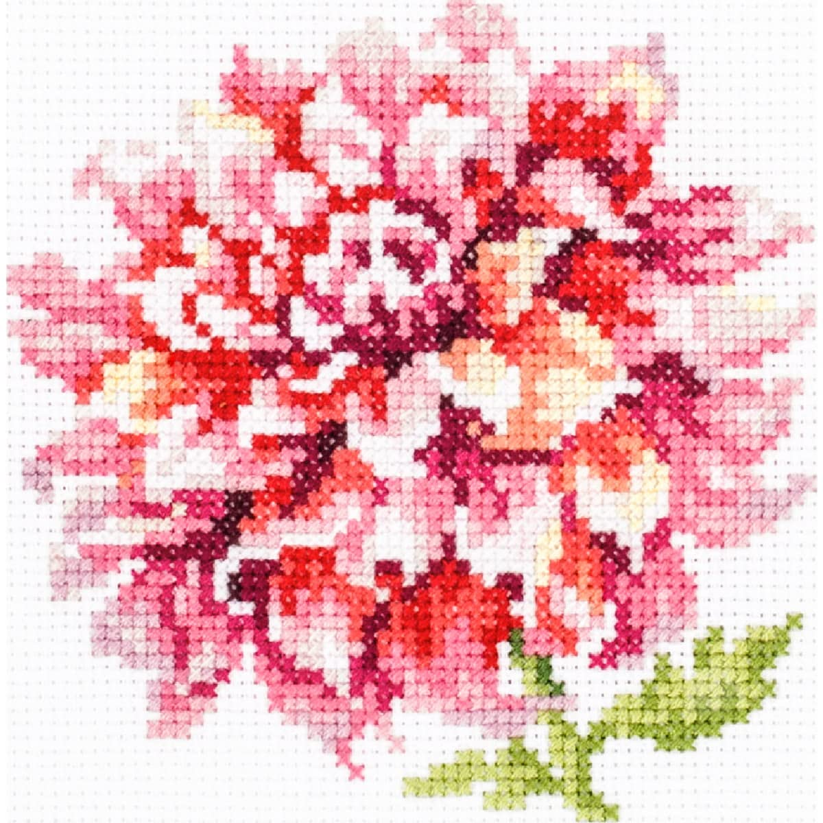Magic needle 150-008 ZW Dahlia Counted Cross Stitch Kit with Zweigart Edition, Cotton, Multi-Colour, 11 x 11 cm