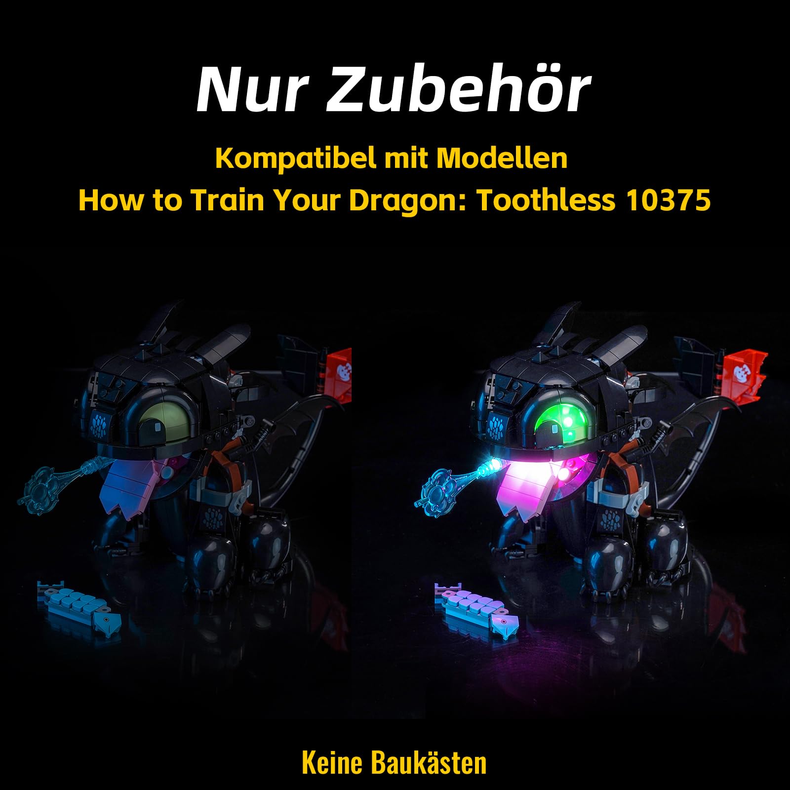 LED Światła to zestaw kompatybilny z Lego 10375 How to Train Your Dragon: Toothless, kreatywna oświetlenie