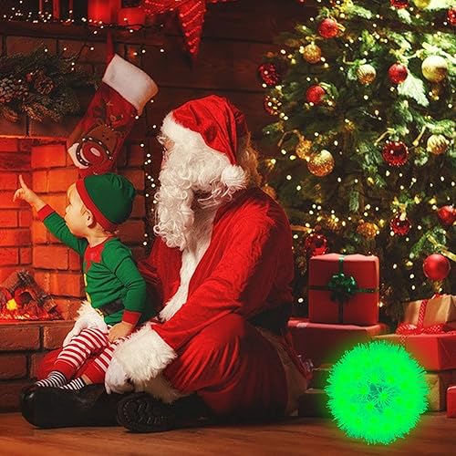 Miniatura 8 de Bola de luces de Navidad de 7 pulgadas que cambian de color, luces colgantes para exteriores, 100 luces LED de regalo, luz RGB regulable, luz de