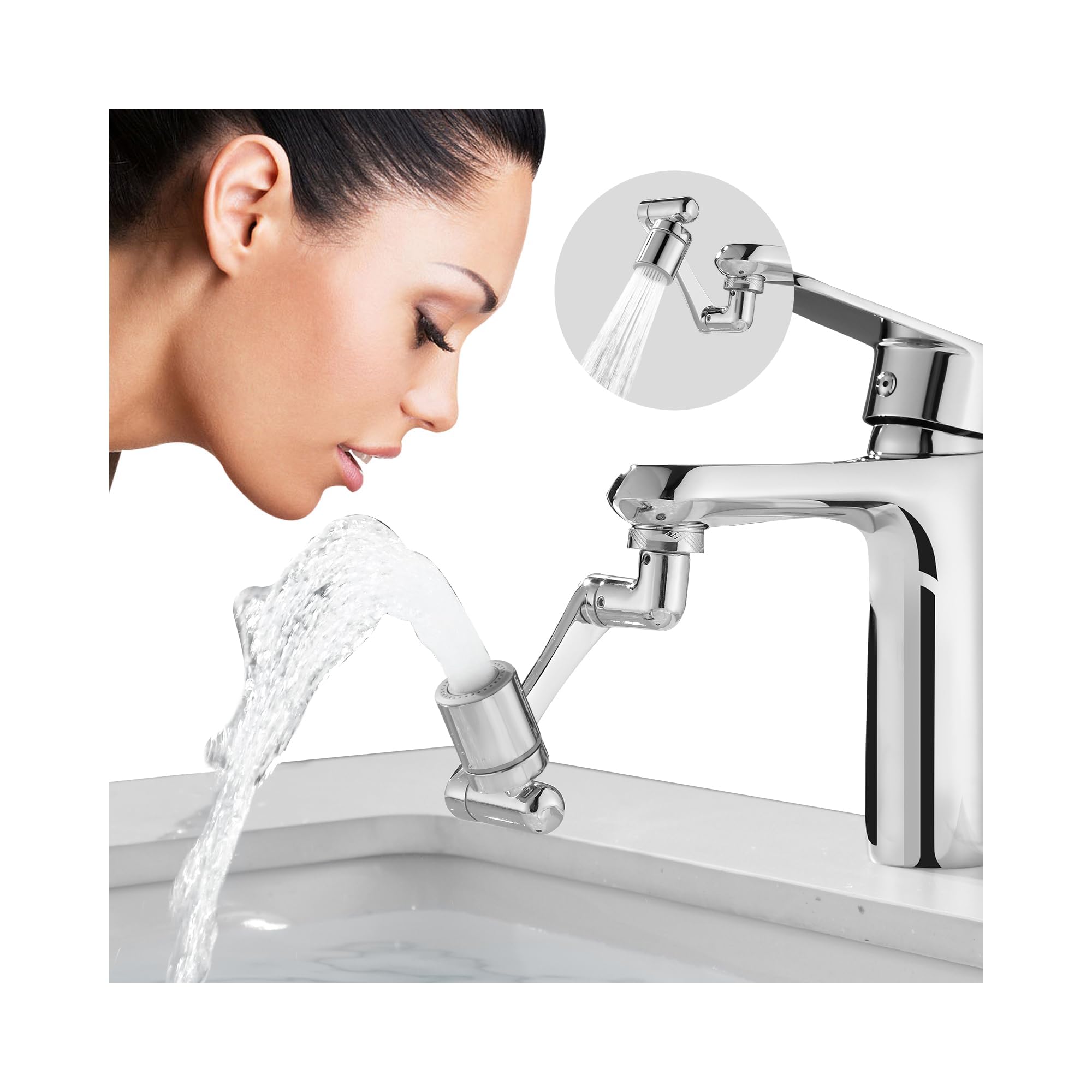 Photo 1 of Patented CECEFIN Swivel Faucet Extender Sink Aerator NSF/ANSI 372 Standard