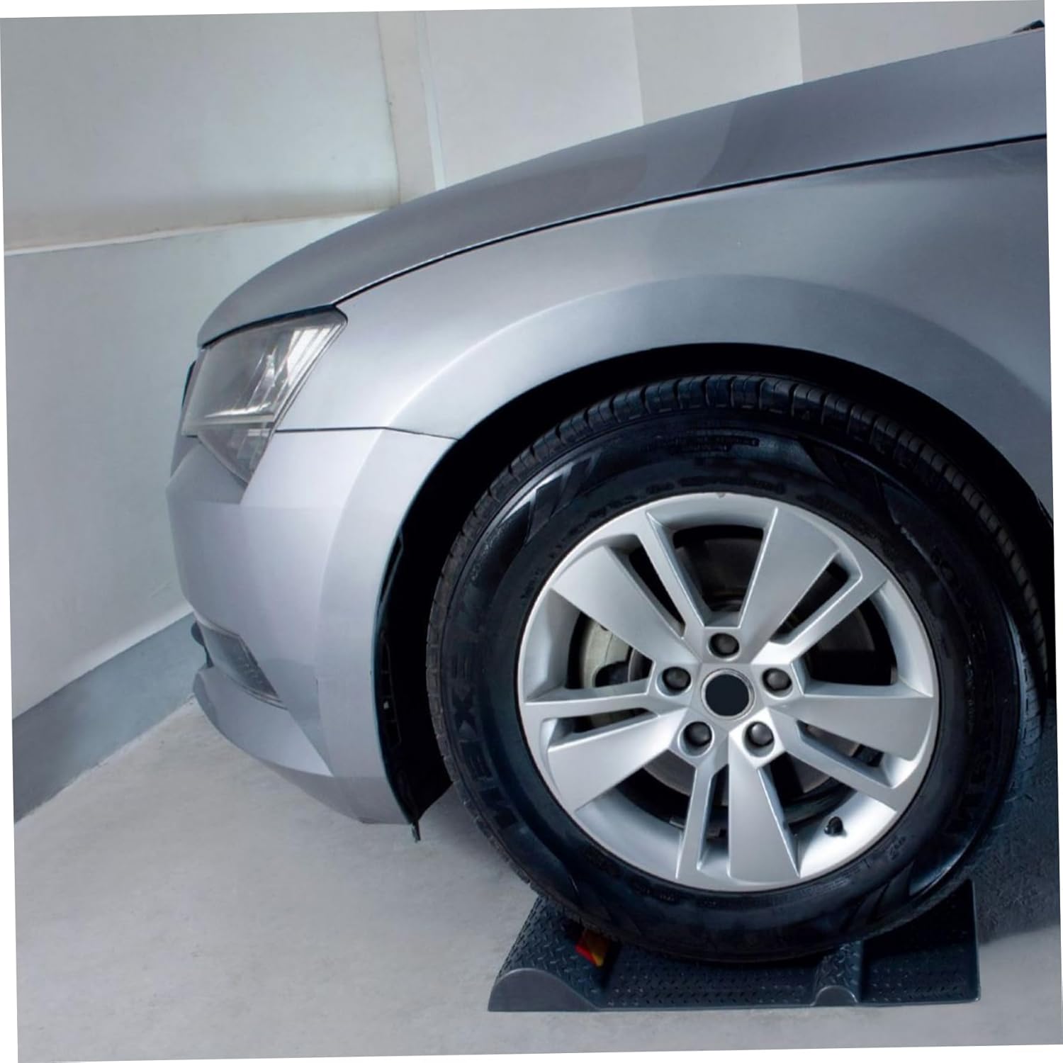 2Pcs Garage Parking Mat Non-Slip Reinforced PP Garage Parking Aid 21x10x2 Inch Dark Grey Wheel Stopper for Most Vehicles Car