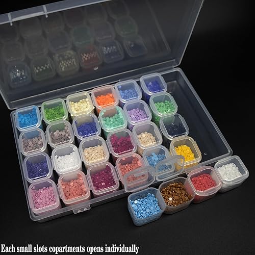 Miniatura 4 de QYING Juego de herramientas y accesorios de pintura artística de diamante 5D de 68 piezas, con bandejas de pintura de arte de diamantes y caja de