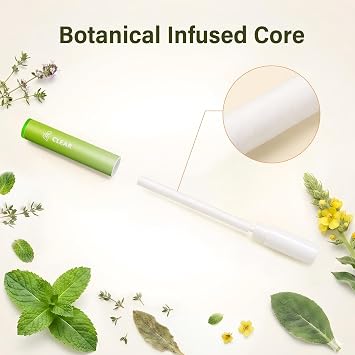 PUFFIAIR Botanical Fragrance Stick Set Plant-Based Mullein, Thyme & Mint Botanical Scent, Portable Non-Electric Personal Fragrance Accessory, 2-Pack