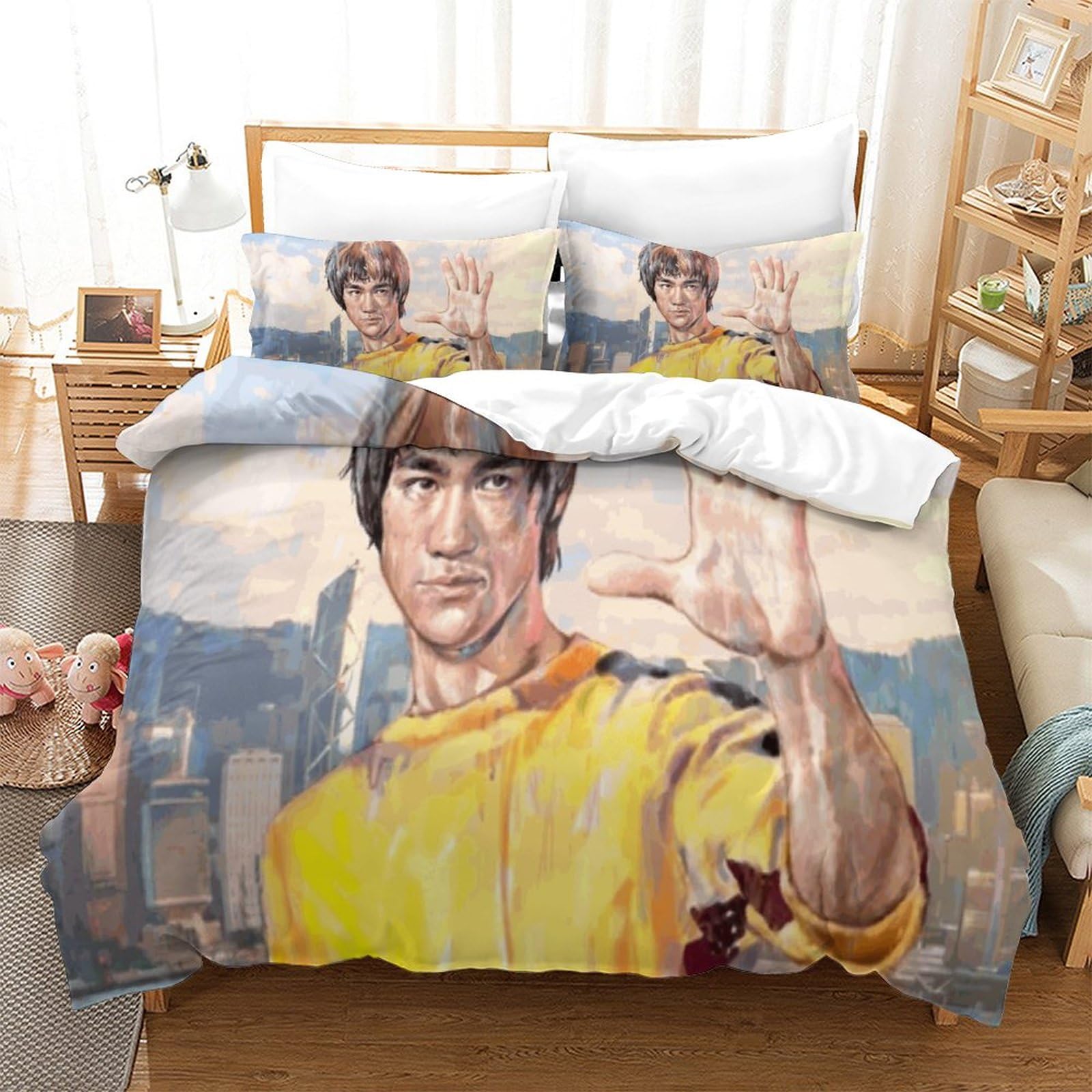 Housse De Couette - 3D Croquis Noir Vue Sur La Mer - 200x200 Cm - 100