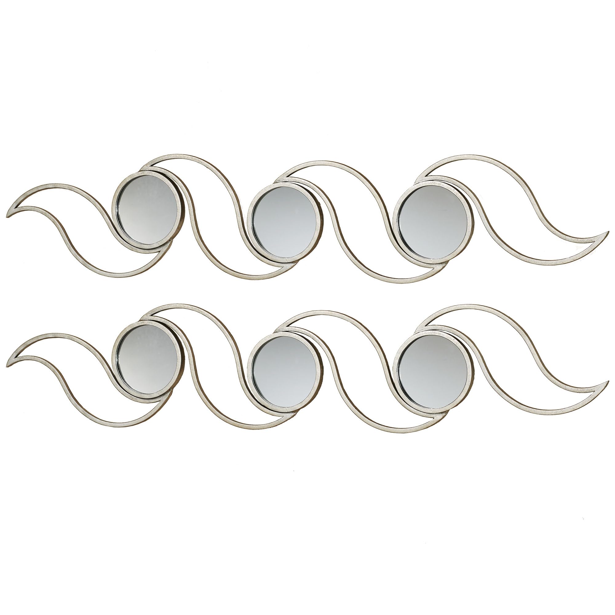 Chester Mirrored Wall Art Silver Set of Two