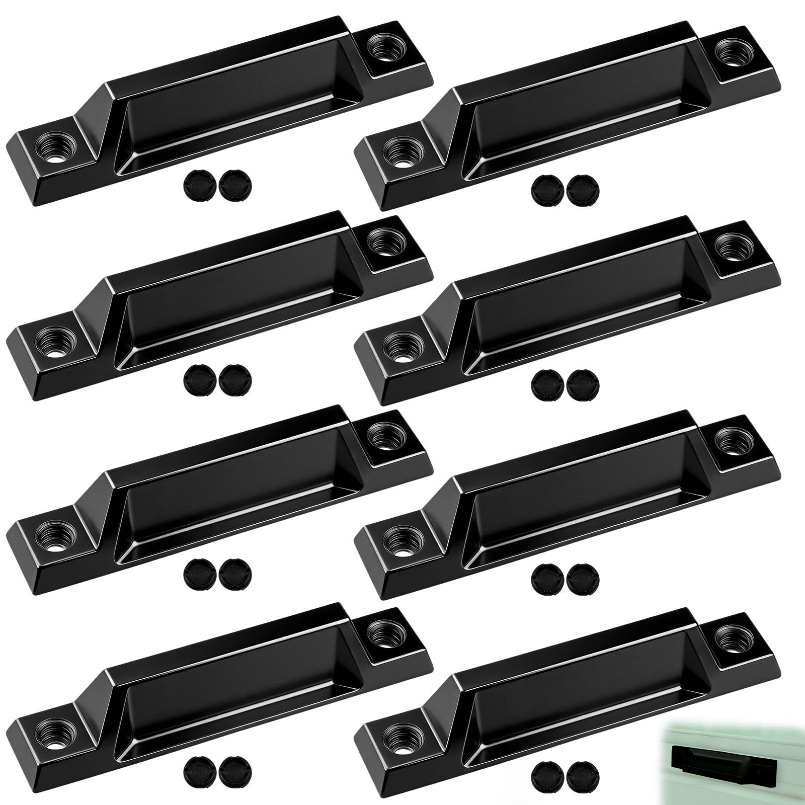 Yaocom 8 Pcs Window Sash Lift, Die-cast Zinc 3-5/16" Handle, Black