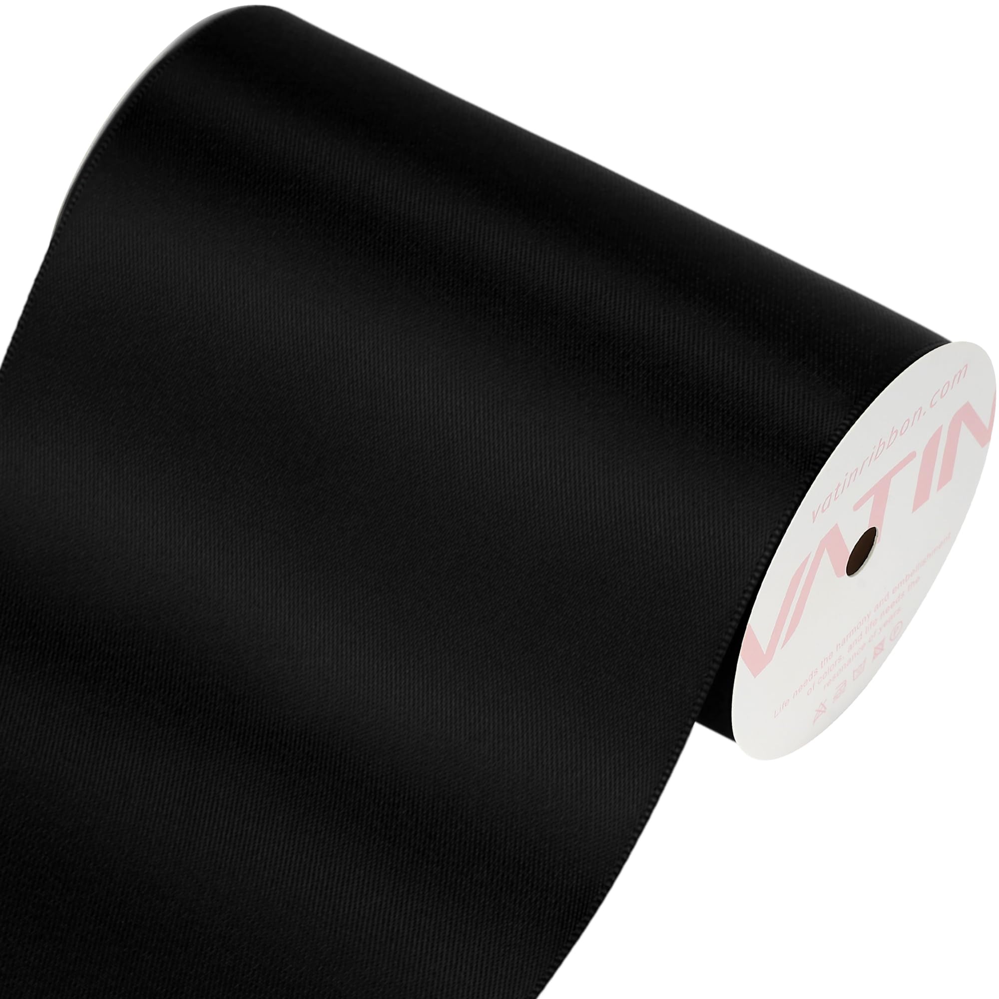 VATIN 100mm Wide Double Faced Polyester Deep Navy Blue Satin Ribbon- 4.5 Metre/Spool, Perfect for Chair Sash, Making Bow, Sewing and Wedding Bouquet — view 237