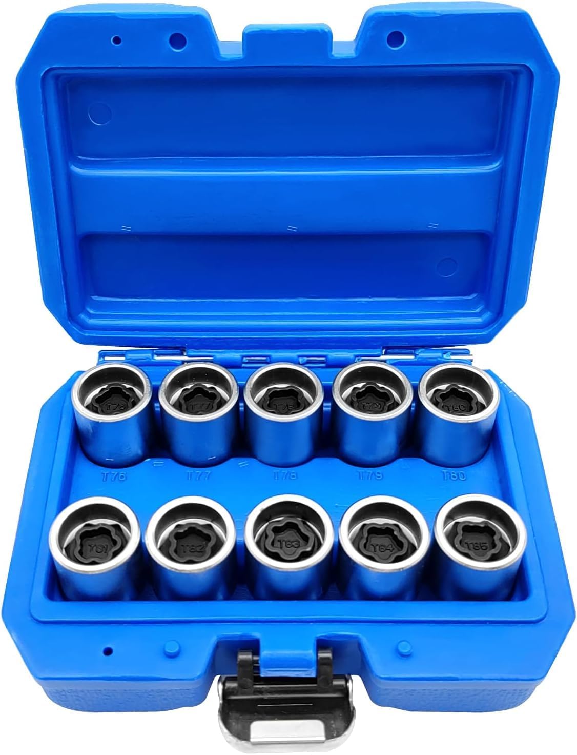 10PCS Wheel Lock Nut Key Removal Kit, Compatible with Tesla Model 3 Model Y Model X Model S, Wheel Lock Nut Socket Adapter Set, Contents T76 T77 T78 T79 T80 T81 T82 T83 T84 T85